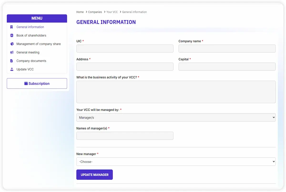 Company registration